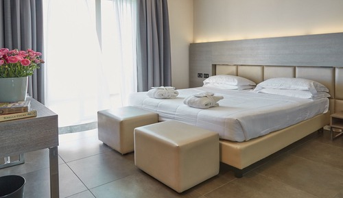 Habitación doble, balcón, vistas parciales al mar