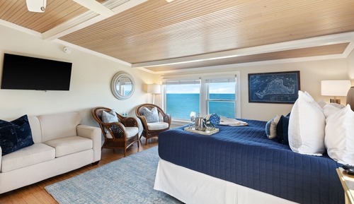 Habitación panorámica doble, 1 cama de matrimonio grande, vistas al mar, frente al mar