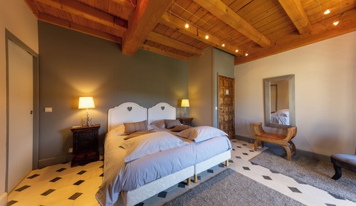 Habitación superior con 2 camas individuales, baño privado, vistas al parque (chambre Muguet)