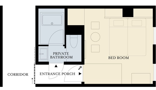 Habitación triple tradicional, no fumadores (Moderate, Adjoining Private Bath)