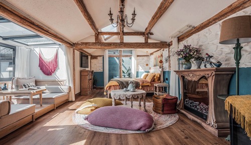 Habitación de luna de miel, 1 cama de matrimonio grande, no fumadores, vistas al jardín