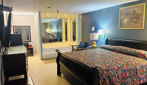 Habitación, 1 cama de matrimonio grande, bañera de hidromasaje