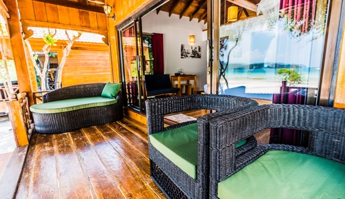 Habitación, frente a la playa
