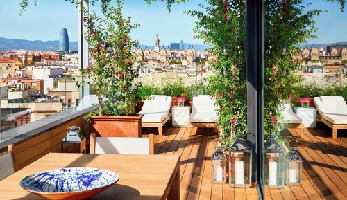 Ático, 1 cama de matrimonio grande, no fumadores, vistas a la ciudad (Terrace)