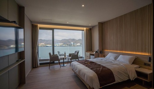 Habitación Deluxe doble, 1 cama de matrimonio, vistas al mar (A)