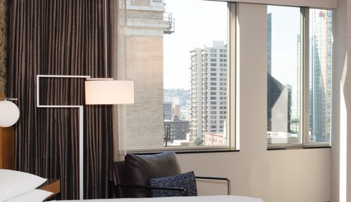 Habitación Deluxe, 2 camas de matrimonio, vistas a la ciudad