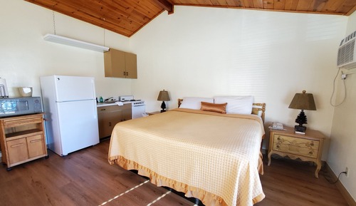 Suite estudio, 1 cama de matrimonio grande, cocina básica