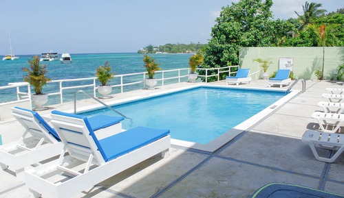 Habitación Deluxe doble, 2 camas de matrimonio, vistas al mar, mirando al mar