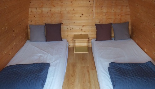 Cabaña Deluxe, baño compartido, vistas al lago (Les Cabanes: 2 personnes )