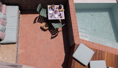 Habitación estándar doble, 1 cama de matrimonio grande, piscina privada, vistas al mar