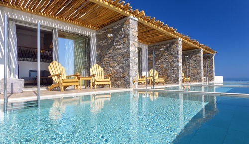 Suite Deluxe, piscina privada, vistas parciales al mar (Split Level)