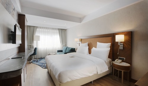 Habitación doble superior, 1 cama doble con sofá cama, vistas al jardín