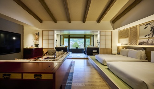 Suite, 2 camas individuales, vistas al río (Private Hot Spring)
