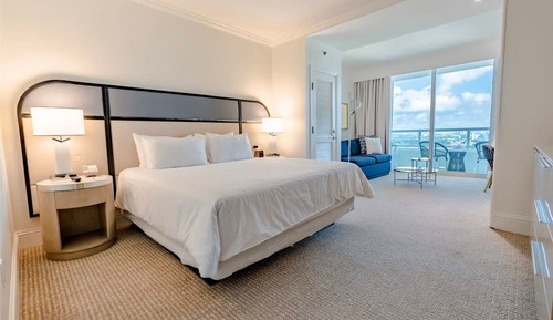 Suite junior, 1 cama de matrimonio grande con sofá cama, balcón, vistas al mar