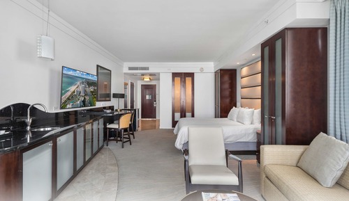 Suite junior, 1 cama de matrimonio grande con sofá cama, balcón, vistas al mar