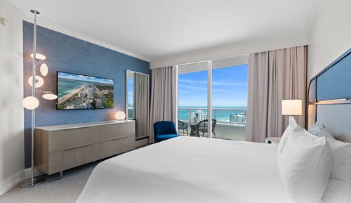 Suite junior, 1 habitación, cocina, vistas parciales al mar