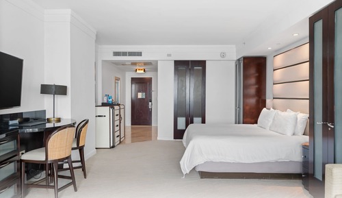 Suite junior, 1 cama de matrimonio grande con sofá cama, balcón, vistas a la playa