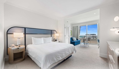 Suite junior, 1 cama de matrimonio grande con sofá cama, balcón, vistas al mar
