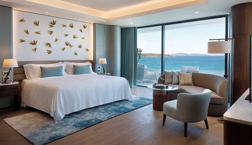 Habitación, 1 cama de matrimonio grande, balcón, vistas al mar (Reges Retreat)