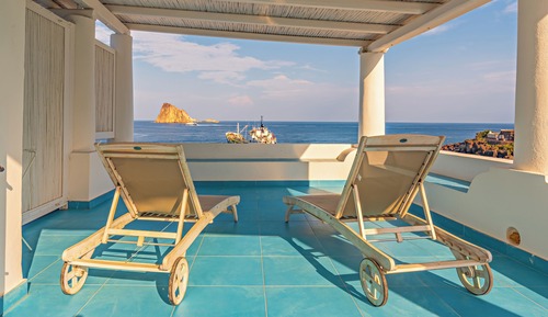 Habitación Deluxe doble, terraza, vistas al mar