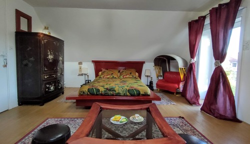 Habitación doble superior, baño privado, vistas al jardín (Chambre zen)