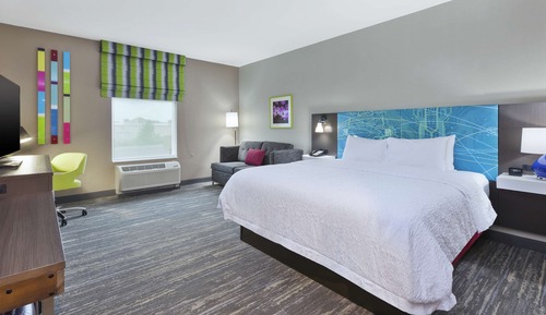 Habitación, 1 cama de matrimonio grande con sofá cama, frigorífico