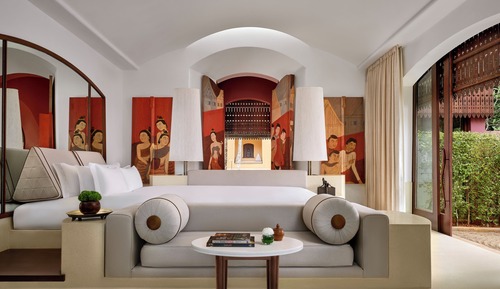 Habitación, 1 cama de matrimonio grande con sofá cama, vistas al jardín