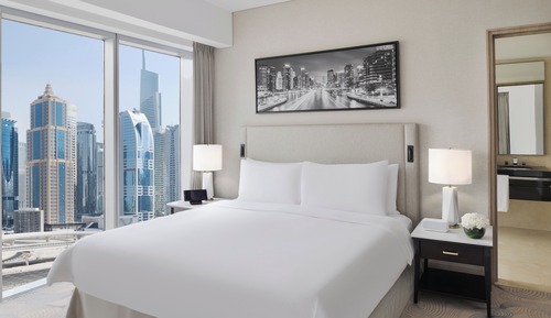 Habitación Premier, 1 cama de matrimonio grande con sofá cama, vistas a la ciudad