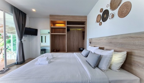 Villa presidencial, 1 cama de matrimonio grande, vistas al mar