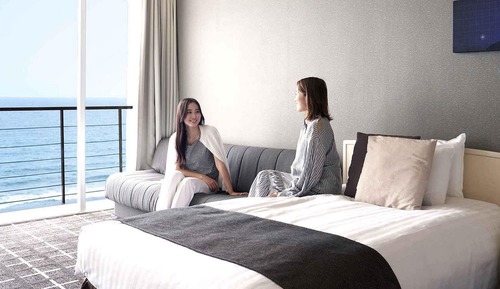 Habitación con 2 camas individuales, vistas al mar (Renewal Twin Room A - Top Floor, 5F)
