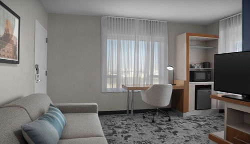 Suite estudio, 1 cama de matrimonio grande (Mobility/Hearing Access, Roll-In Shwr)