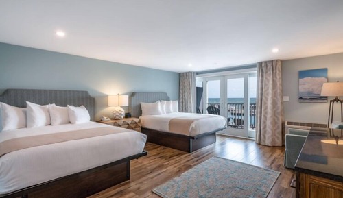 Habitación Deluxe, 2 camas de matrimonio, balcón, vistas al mar (Queen)