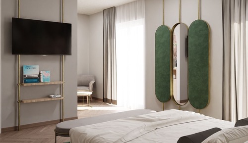 Suite estudio junior, 1 cama doble, balcón, vistas parciales al mar