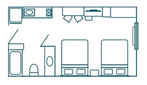 Habitación estándar, 2 camas dobles, fumadores