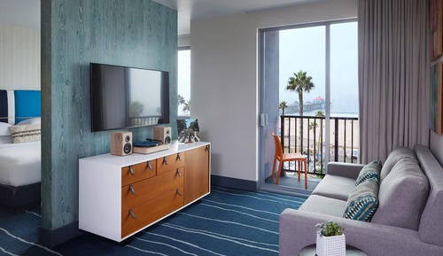 Suite estudio, 1 cama de matrimonio grande, frente al mar