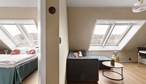 Habitación estándar, 2 camas individuales, cocina básica, vistas a la ciudad