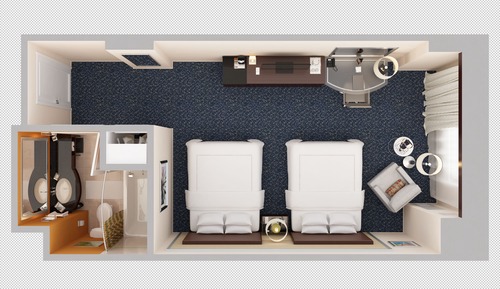 Habitación, 2 camas de matrimonio, accesible para personas con discapacidad, vistas a la piscina