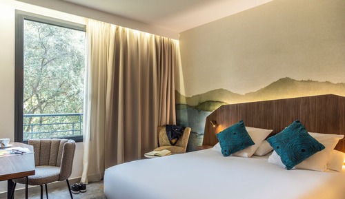 Privilege, Habitación, 1 cama de matrimonio grande con sofá cama, balcón, vistas al jardín