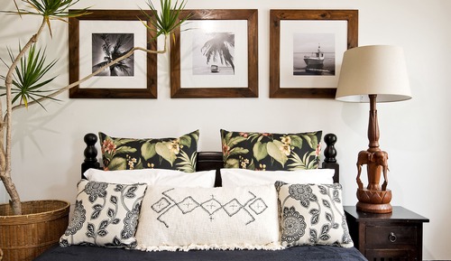 Habitación de diseño, 1 cama de matrimonio, en la zona del patio