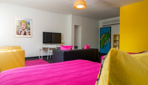Habitación doble, 2 camas de matrimonio, no fumadores, vistas al jardín