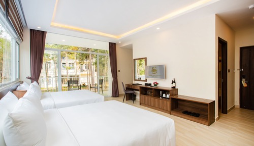 Habitación cuádruple Premium, vistas al jardín
