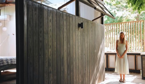 Cabaña superior, 1 cama de matrimonio grande, cocina, vistas al jardín