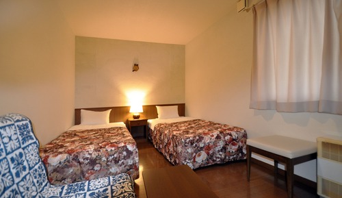 Habitación estándar con 2 camas individuales, baño privado, vistas a la montaña