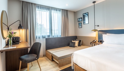 Habitación, 1 cama de matrimonio grande con sofá cama