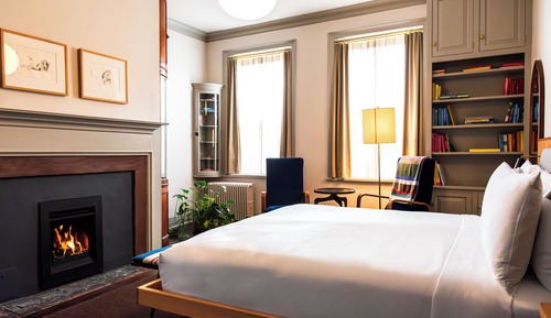 Habitación Grand, 1 cama de matrimonio grande, chimenea (Pearl St)