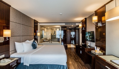 Habitación Deluxe doble, 1 cama de matrimonio grande, vistas a la montaña