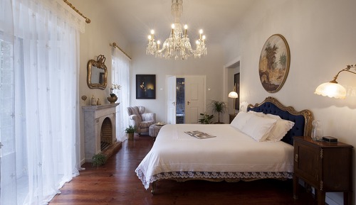 Habitación romántica doble, 1 cama de matrimonio grande, terraza, vistas al jardín