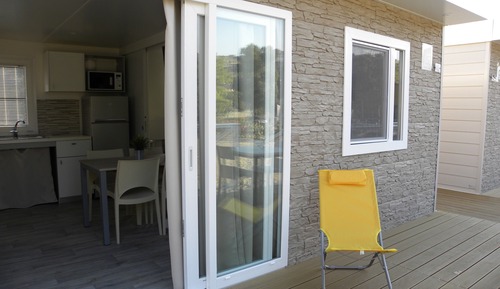 Casa móvil Confort, accesible para personas con discapacidad, terraza (Coral)