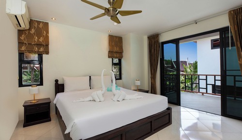 Apartamento Deluxe, 2 habitaciones, terraza, vistas parciales al mar