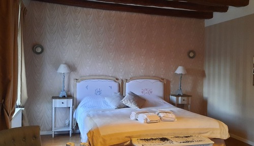 Habitación de lujo con 1 cama doble o 2 individuales, baño privado, vistas al jardín ("Fil de Soie")
